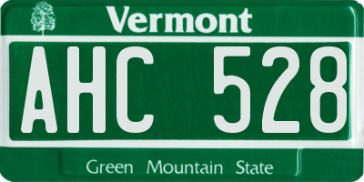 VT license plate AHC528