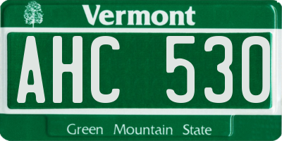 VT license plate AHC530