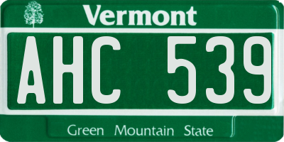 VT license plate AHC539