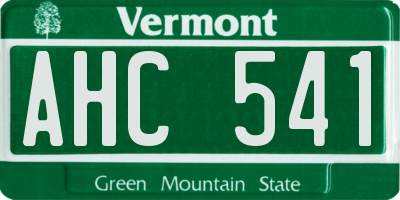 VT license plate AHC541