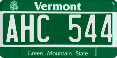 VT license plate AHC544