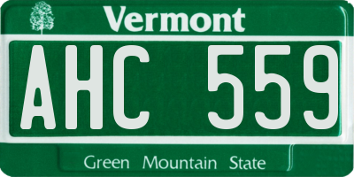 VT license plate AHC559
