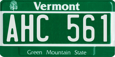 VT license plate AHC561