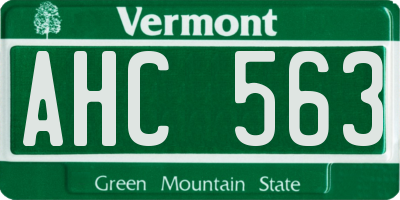 VT license plate AHC563