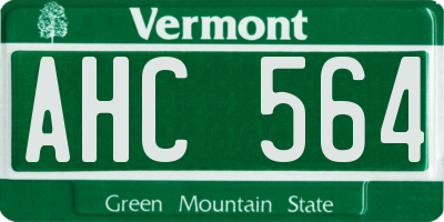 VT license plate AHC564