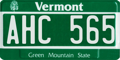 VT license plate AHC565