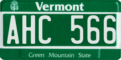 VT license plate AHC566