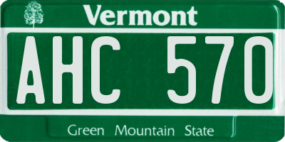 VT license plate AHC570