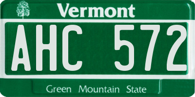 VT license plate AHC572