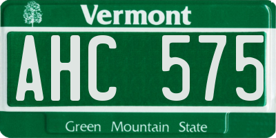 VT license plate AHC575