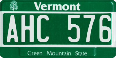 VT license plate AHC576