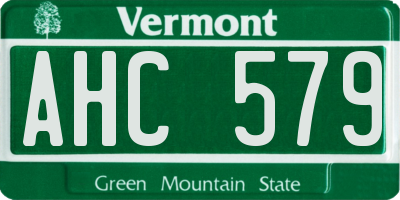 VT license plate AHC579