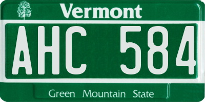 VT license plate AHC584