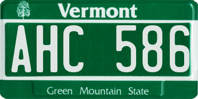 VT license plate AHC586