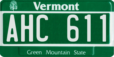 VT license plate AHC611
