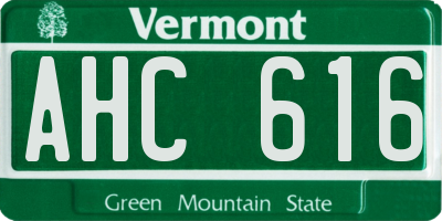 VT license plate AHC616