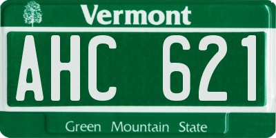 VT license plate AHC621