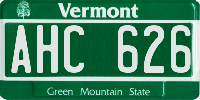 VT license plate AHC626