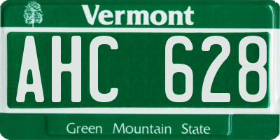 VT license plate AHC628