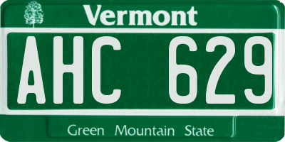 VT license plate AHC629