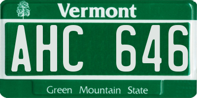 VT license plate AHC646