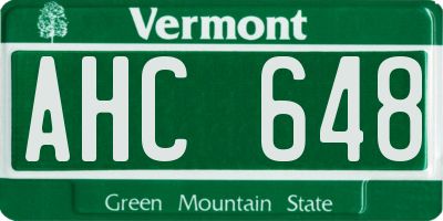 VT license plate AHC648