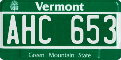 VT license plate AHC653