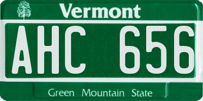 VT license plate AHC656