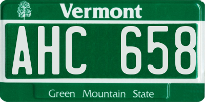 VT license plate AHC658