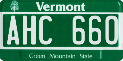 VT license plate AHC660