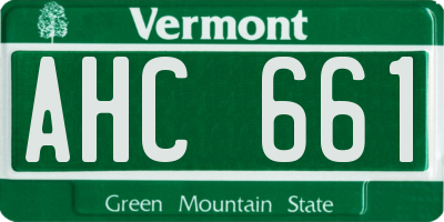 VT license plate AHC661
