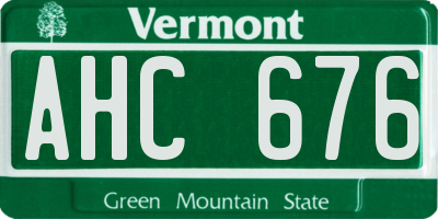 VT license plate AHC676