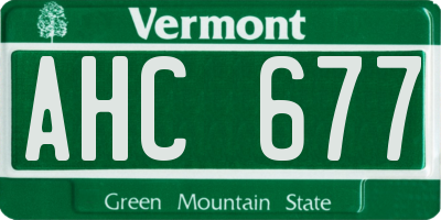 VT license plate AHC677