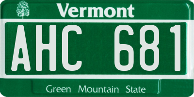 VT license plate AHC681