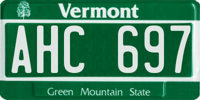 VT license plate AHC697