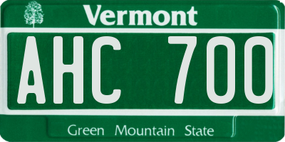 VT license plate AHC700
