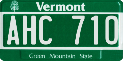 VT license plate AHC710