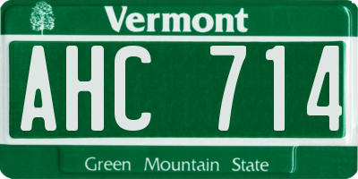 VT license plate AHC714