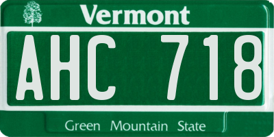 VT license plate AHC718
