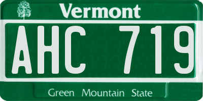 VT license plate AHC719