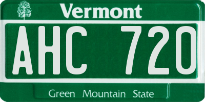 VT license plate AHC720