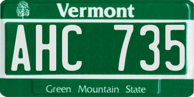 VT license plate AHC735
