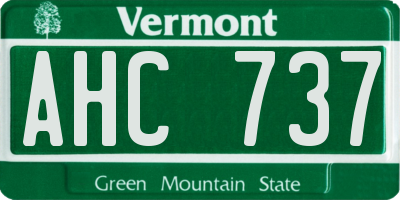 VT license plate AHC737