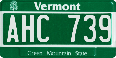 VT license plate AHC739