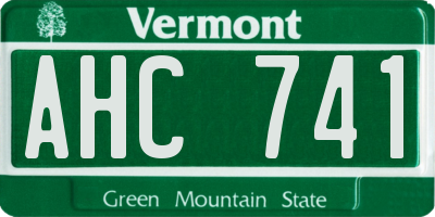 VT license plate AHC741
