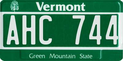 VT license plate AHC744
