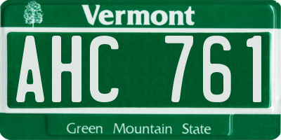 VT license plate AHC761