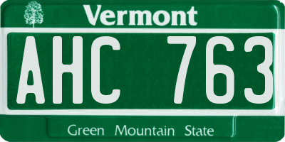 VT license plate AHC763