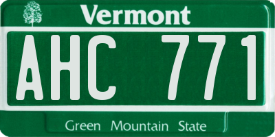 VT license plate AHC771
