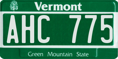 VT license plate AHC775